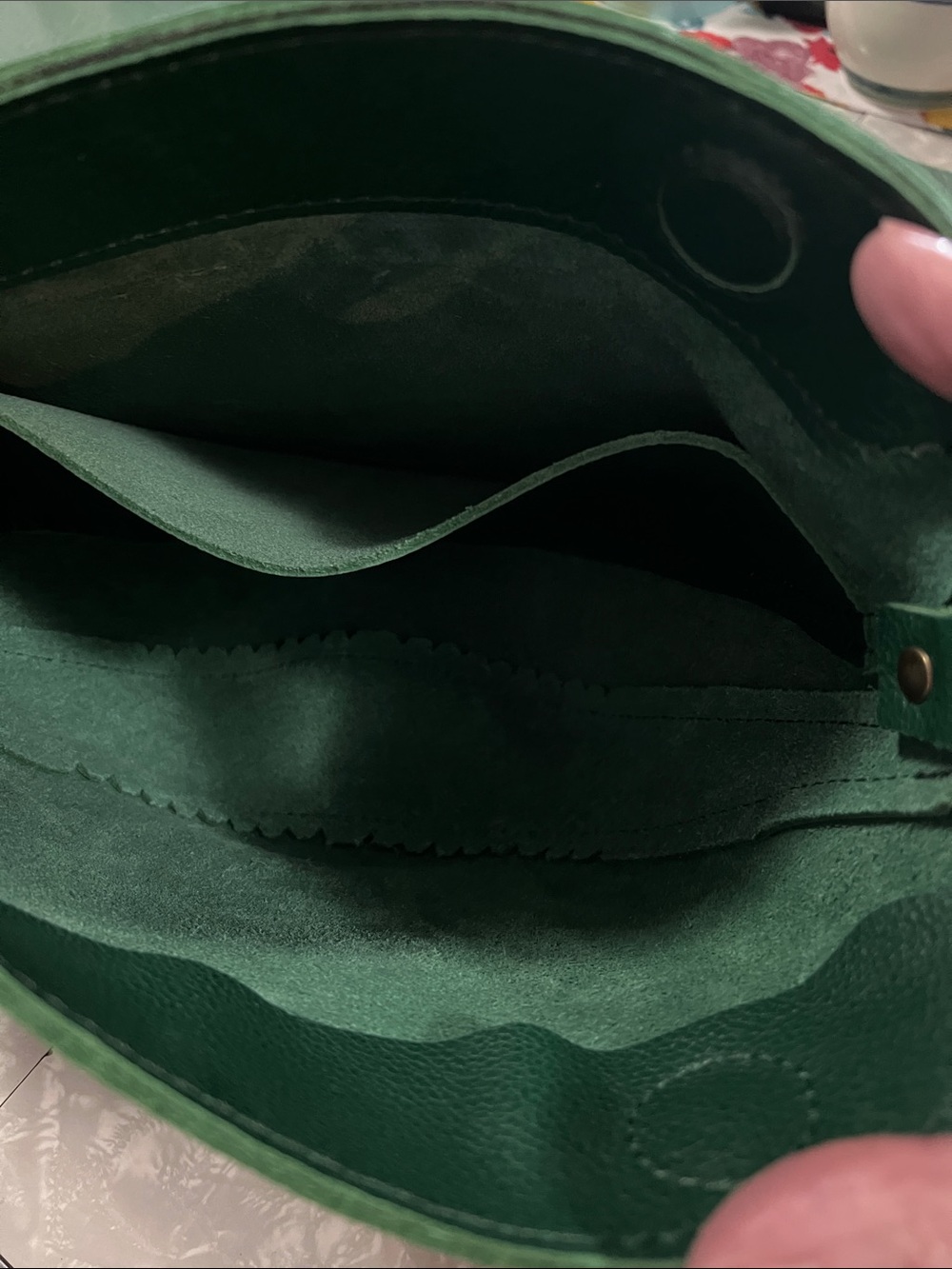 Portland Leather Forest Green Pebbled Leather Accessory - Picture 3 of 5